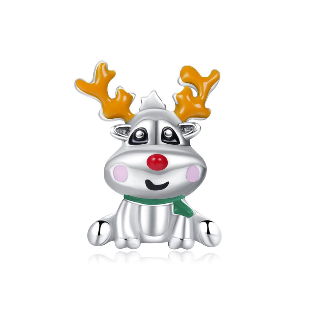 Cute Red Nosed Moose Charm
