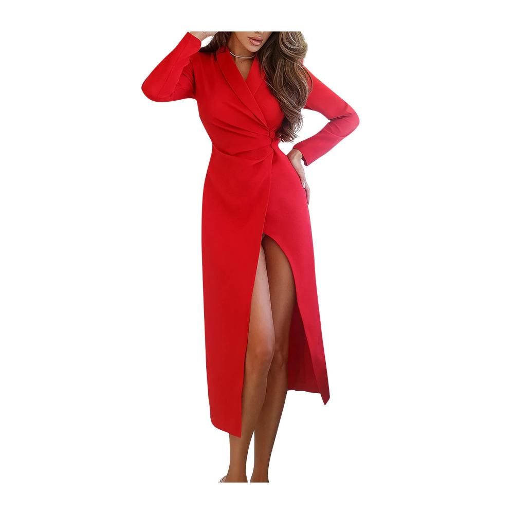02rot Kleid Damen Partykleid Kleider