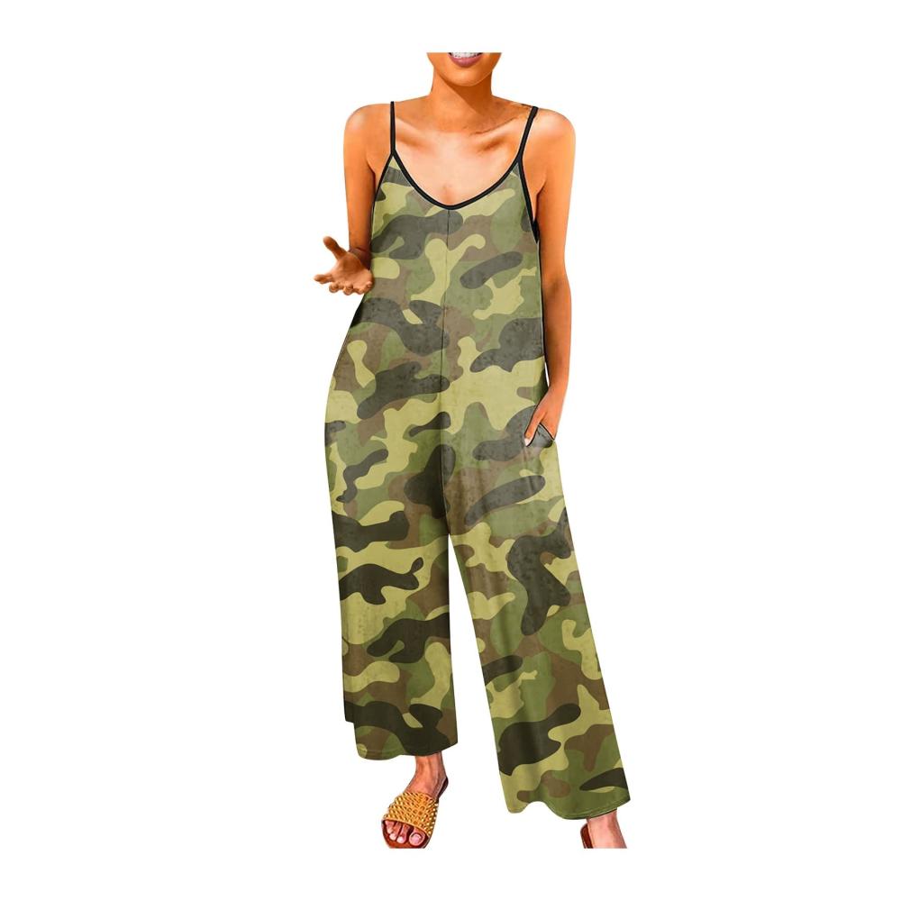 03-tarnung Damen Jumpsuit Latzhosen Sommer