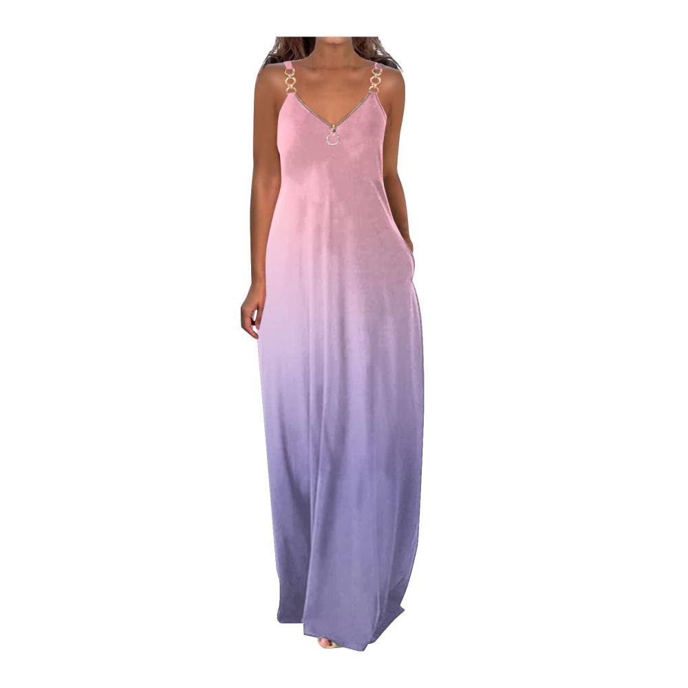04-rosa Sommerkleid Damen Lang