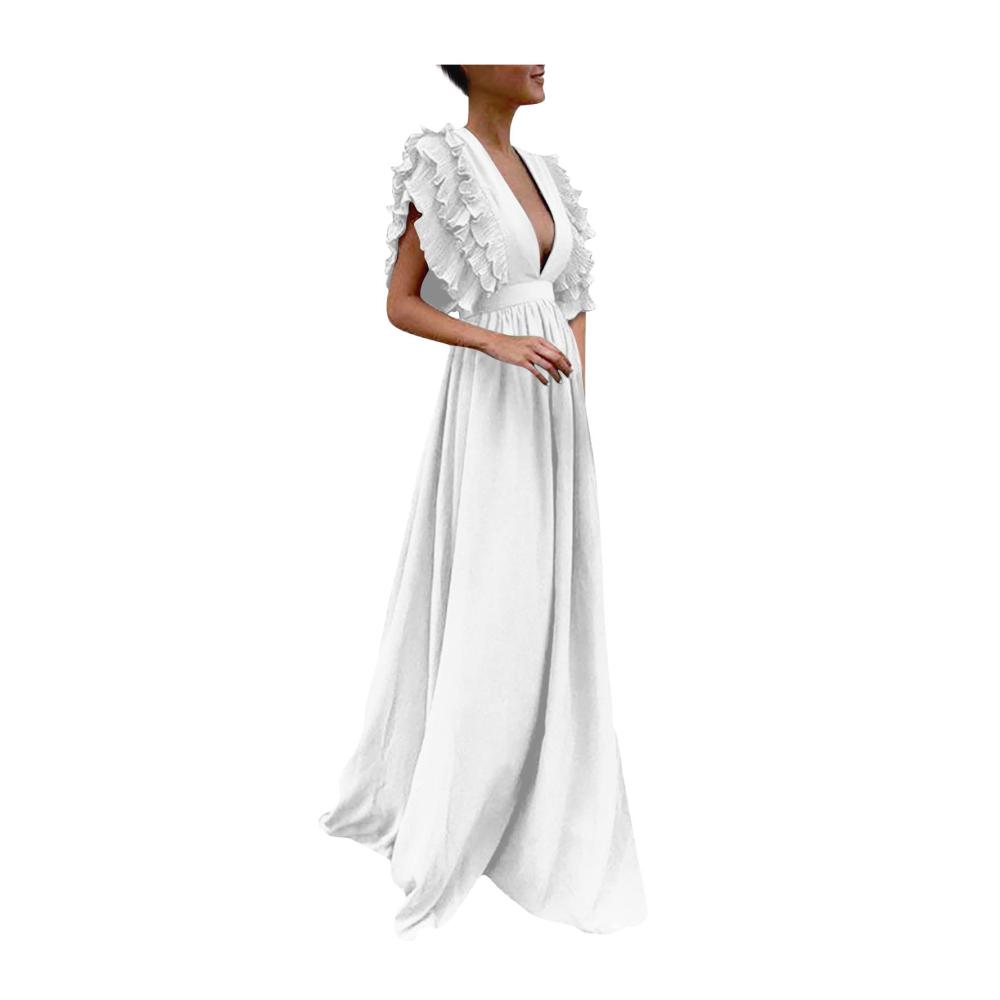 03weiß Kleid Damen Partykleid Kleider