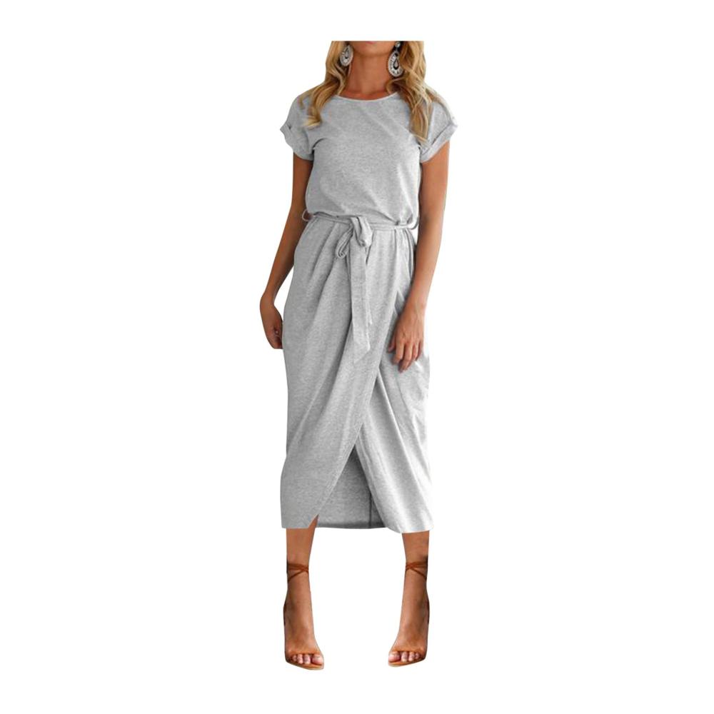 02-hellgrau Sommerkleid Damen