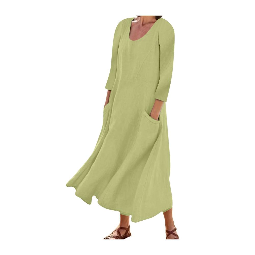 03-grün Sommerkleid Damen Lang