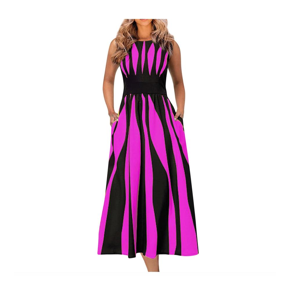 03-pink Sommerkleid Damen Lang